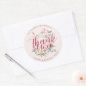 Moderne klassiekers roze rozen bloemen dank u guns ronde sticker (Envelop)