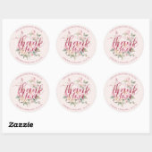 Moderne klassiekers roze rozen bloemen dank u guns ronde sticker (Vel)