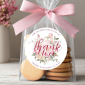 Moderne klassiekers roze rozen bloemen dank u guns ronde sticker