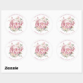 Moderne klassiekers roze rozen bloemen dank u guns ronde sticker (Vel)
