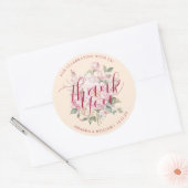 Moderne klassiekers roze rozen bloemen dank u guns ronde sticker (Envelop)