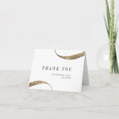 Moderne, klastige, minimalistische goudglitter bedankkaart (Voorkant)
