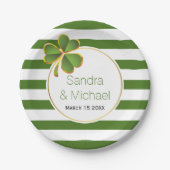 Moderne klaver & groene witte strepen Ierse bruilo Papieren Bordje (Voorkant)
