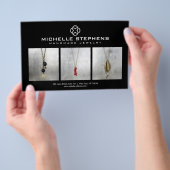 Moderne Klaver Logo Luxe Boetiek Foto Zwart Flyer (Hand)