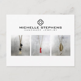 Moderne Klaver Logo Luxe Boutique Witte Foto Briefkaart