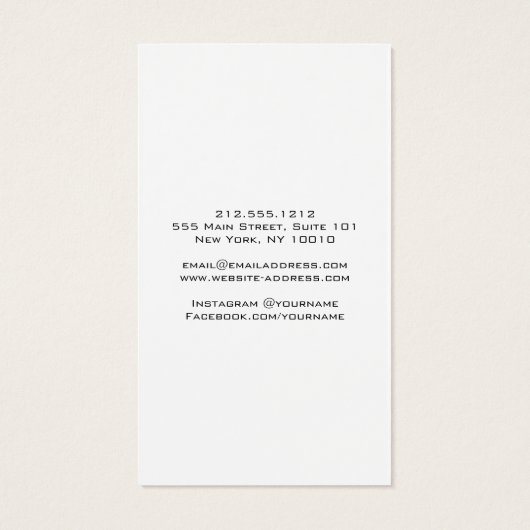 Moderne Klaver Logo Sieraden Oorbel Houder Wit Visitekaartje (Achterkant)