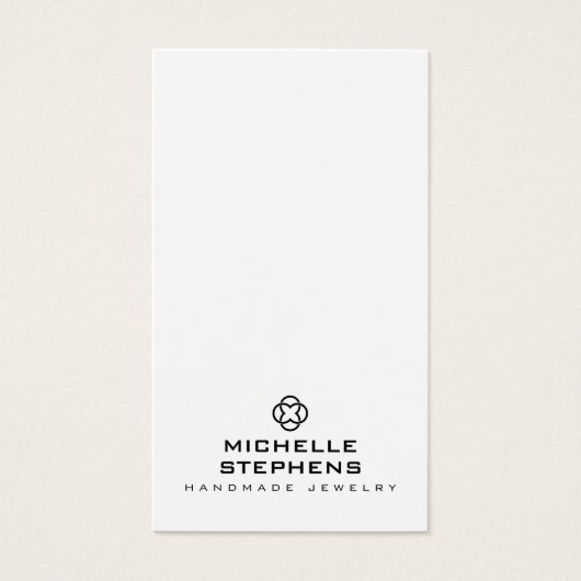 Moderne Klaver Logo Sieraden Oorbel Houder Wit Visitekaartje (Voorkant)