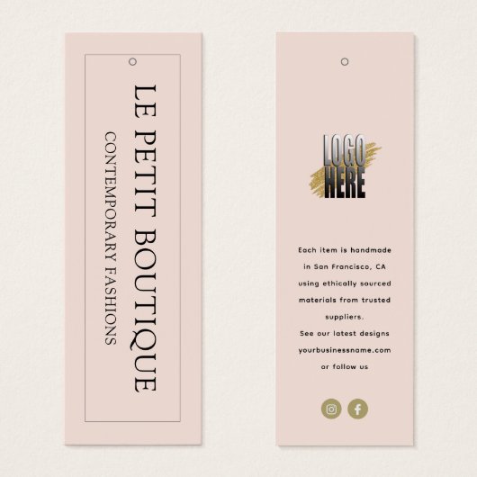 Moderne kleding Bewaar Label ophangen Mini Visitekaartjes (Voorkant /achterkant)