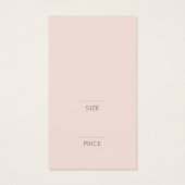 Moderne kleding Boutique Blush Pink Price label Visitekaartje (Achterkant)