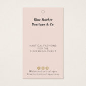 Moderne kleding Boutique Blush Pink Price label Visitekaartje (Voorkant)