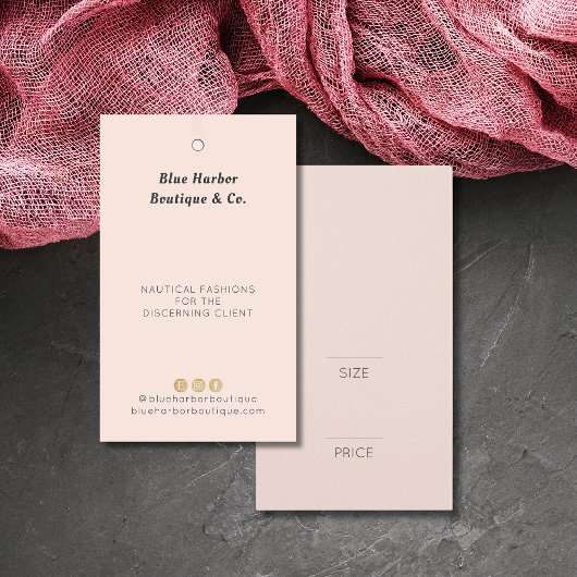 Moderne kleding Boutique Blush Pink Price label Visitekaartje