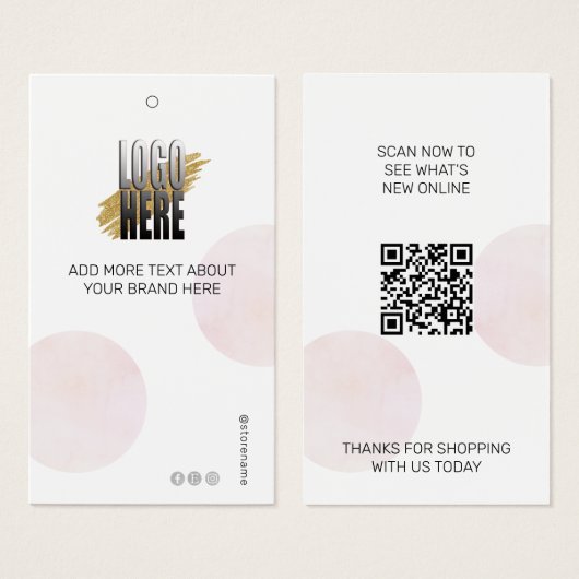 Moderne Kleding Logo QR Code Mode Display Label Visitekaartje (Voorkant /achterkant)