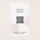 Moderne Kleding Logo QR Code Mode Display Label Visitekaartje (Achterkant)