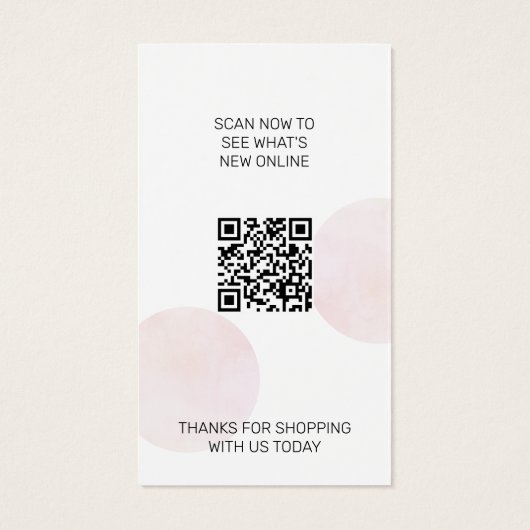Moderne Kleding Logo QR Code Mode Display Label Visitekaartje (Achterkant)