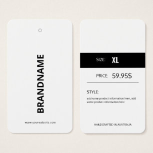 Moderne Kledingprijs Hang Label Visitekaartje