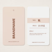 Moderne Kledingprijs Hang Label Visitekaartje (Voorkant /achterkant)