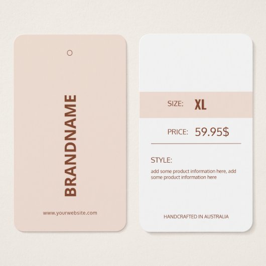 Moderne Kledingprijs Hang Label Visitekaartje (Voorkant /achterkant)