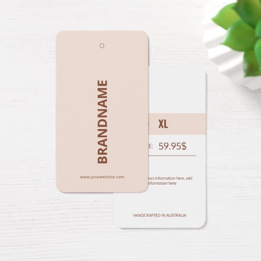 Moderne Kledingprijs Hang Label Visitekaartje (Bureau)
