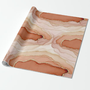 Moderne Kleimergoud Abstracte Stroom Cadeaupapier