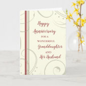 Moderne kleindochter en haar man Jubileum Kaart (Gele Bloem)