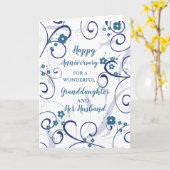 Moderne kleindochter en haar man Jubileum Kaart (Gele Bloem)