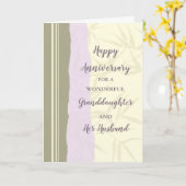 Moderne kleindochter en haar man Jubileum Kaart (Gele Bloem)