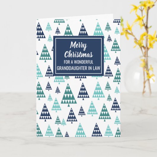 Moderne kleindochter in de wet Kerstmis Kaart (Gele Bloem)