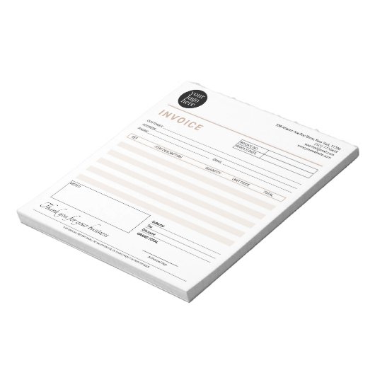 Moderne kleine bedrijfs Factuur Verkoop ontvangt b Notitieblok (Linkerzijde)