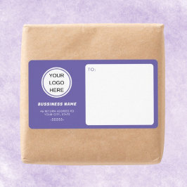 Moderne kleine bedrijven Logo Paarse verzending Etiket