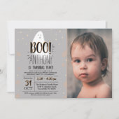 Moderne kleine boe! Halloween 2e verjaardag Foto Kaart (Voorkant)