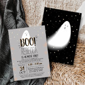 Moderne kleine boe! Halloween Baby shower Kaart