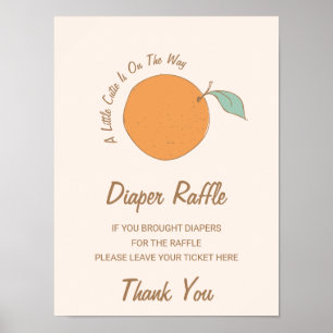 Moderne kleine cutie op de weg Luier Raffle teken Poster
