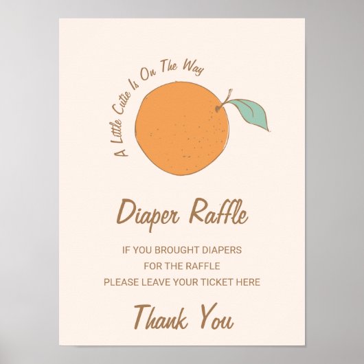 Moderne kleine cutie op de weg Luier Raffle teken Poster (Voorkant)