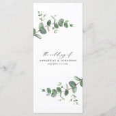 Moderne kleine eucalyptus eenvoudige elegante brui menu (Achterkant)