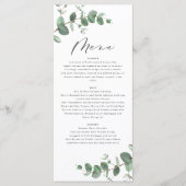 Moderne kleine eucalyptus eenvoudige elegante brui menu (Voorkant)