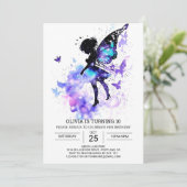 Moderne kleine fee verjaardag kaart (Staand voorkant)