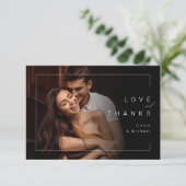 Moderne kleine foto's bruiloft bedankt (Staand voorkant)