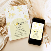 Moderne kleine honing Bijendag hommel bij verjaard Kaart