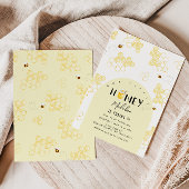 Moderne kleine honing Bijendag hommel bij verjaard Kaart