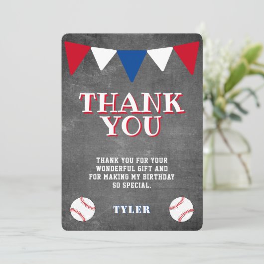 Moderne kleine honkbalkplank, kinderen van zaterda bedankkaart (Staand voorkant)