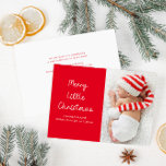 Moderne kleine kerst foto geboorte aankondiging<br><div class="desc">kondig de geboorte van uw nieuwste familielid deze kerst aan met dit witte scriptontwerp met een mooie pasgeboren baby-foto,  het afbeelding en de tekstdetails van deze kaart kunnen worden gepersonaliseerd.</div>