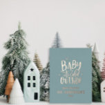 Moderne kleine kerstblauwe elegante Folie Folie Feestdagen Briefkaart<br><div class="desc">Baby is koud buiten de moderne,  minimale kerstvakantiekaart voor typografie. Handgeschreven scripttekst,  sneeuw,  sterren en ontwerp. Ideaal voor trouwdecor,  baby showers,  kerstfeest en feestdagen voor nieuwe jaren,  verjaardagsfeestjes en algemene winterevenementen.</div>