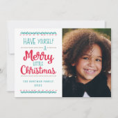 Moderne kleine kerstcadeaufoto van Merry Feestdagenkaart (Voorkant)