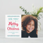 Moderne kleine kerstcadeaufoto van Merry Feestdagenkaart (Staand voorkant)