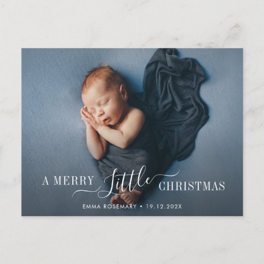 moderne kleine kerstkaart met geboortedatum briefkaart (Voorkant)