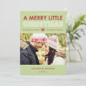 Moderne kleine kerstkaartje voor prettig feest feestdagenkaart (Staand voorkant)