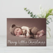 Moderne kleine Kerstmis geboorte aankondiging (Staand voorkant)