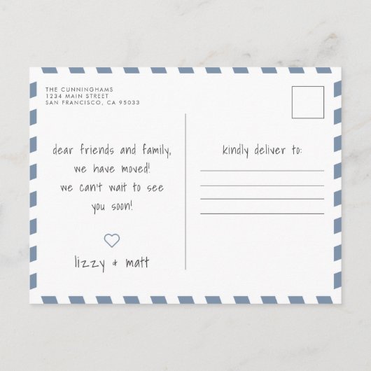 Moderne, kleine, kleine, nieuwe startpagina met he aankondigingskaart (Achterkant)