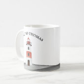 Moderne kleine legante minimalistische vuurtoren koffiemok (Voorkant links)