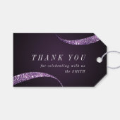 Moderne, kleine, minimalistische blauwe glitter be cadeaulabel (Voorkant (Horizontaal))